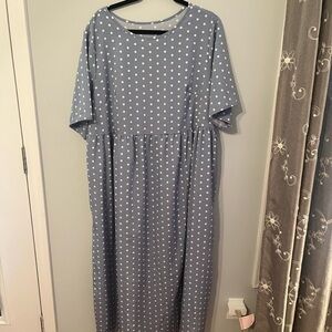 SHEIN Blue Polka Dot Maxi Dress